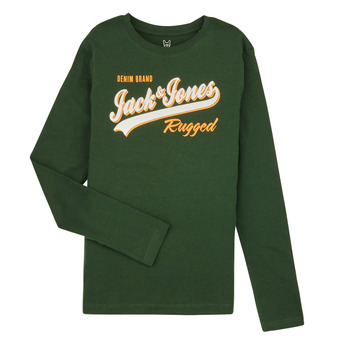Oblečenie Chlapec Tričká s dlhým rukávom Jack & Jones JJELOGO TEE LS ONECK 2 COL JNR Zelená