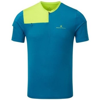Oblečenie Muž Tričká s krátkym rukávom Ronhill Mens Tech Ultra 12 Zip Tee Modrá