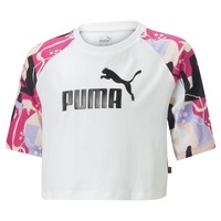 Oblečenie Dievča Tričká s krátkym rukávom Puma G ESS+ ART RAGLAN TEE Biela