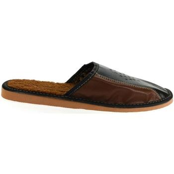 Topánky Muž Papuče John-C Pánske čierno-hnedé papuče REDE Čierna