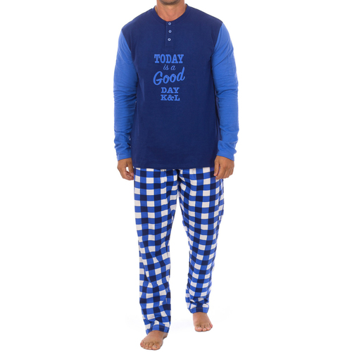 Oblečenie Muž Pyžamá a nočné košele Kisses&Love KL130149 Modrá