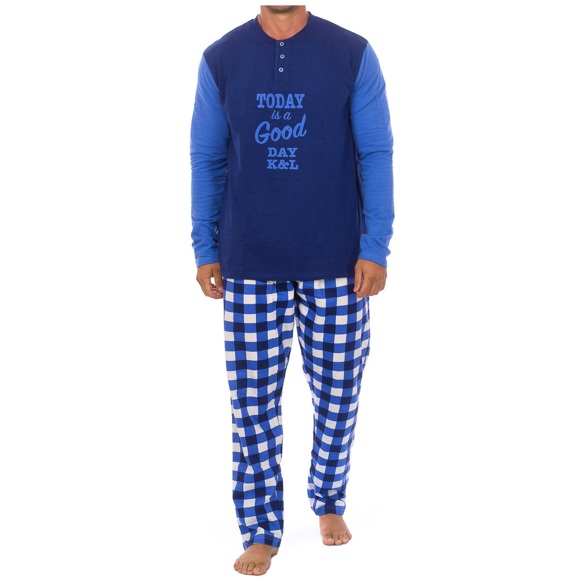 Oblečenie Muž Pyžamá a nočné košele Kisses&Love KL130149 Modrá
