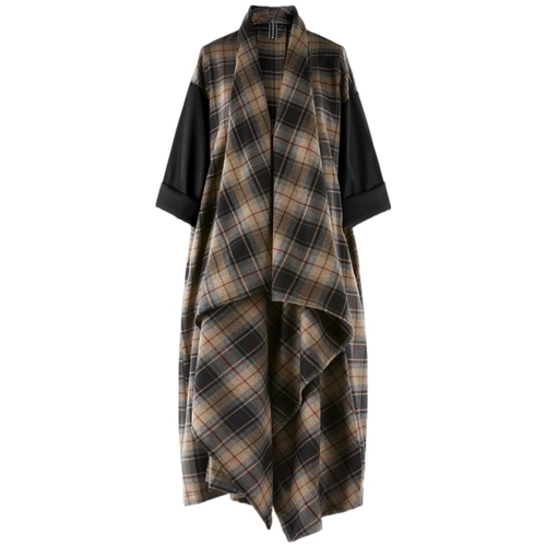Oblečenie Žena Kabáty Wendy Trendy Coat 110441 - Tartan Viacfarebná