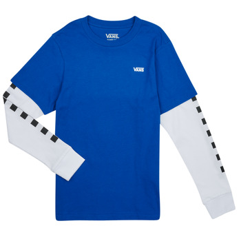 Oblečenie Chlapec Tričká s dlhým rukávom Vans LONG CHECK TWOFER BOYS Modrá / Biela