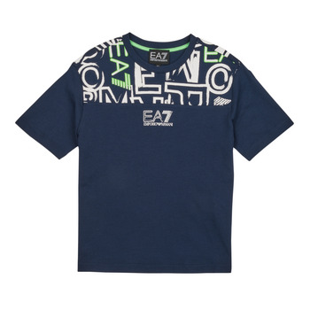 Oblečenie Chlapec Tričká s krátkym rukávom Emporio Armani EA7 12 Námornícka modrá / Biela / Zelená
