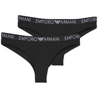 Spodná bielizeň Žena Klasické nohavičky Emporio Armani BI-PACK BRAZILIAN BRIEF PACK X2 Čierna