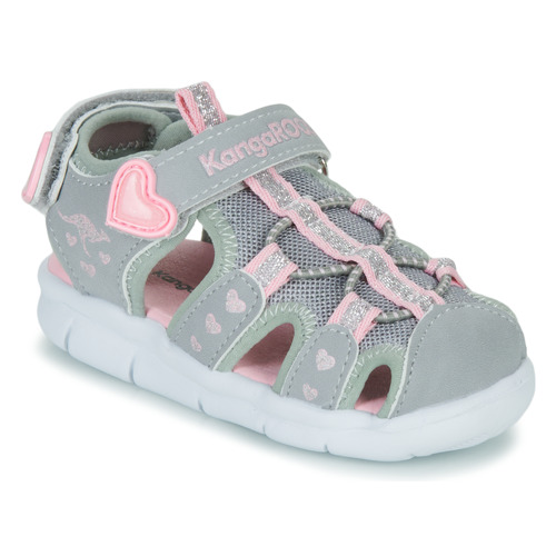 Topánky Dievča Športové sandále Kangaroos K-Mini Šedá / Ružová