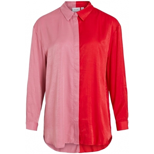 Oblečenie Žena Blúzky Vila Shirt Silla L/S - Flame Scarlet Červená
