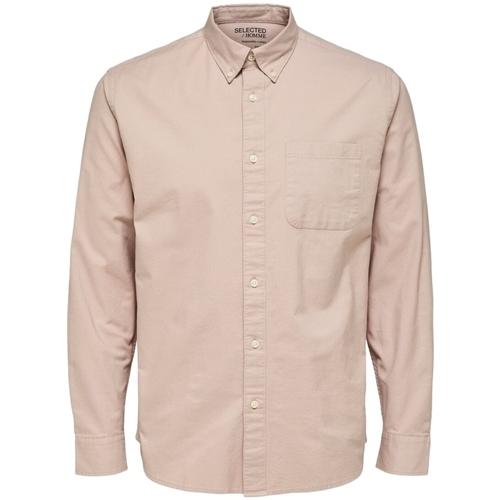 Oblečenie Muž Košele s dlhým rukávom Selected Noos Regrick Oxford Shirt - Shadow Gray Ružová
