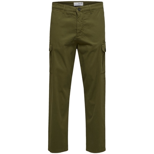 Oblečenie Muž Nohavice Selected Noos Slim Tapered Wick Cargo Pants - Winter Moss Zelená