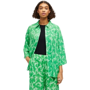 Oblečenie Žena Blúzky Object Shirt Rio 3/4 - Fern Green Zelená