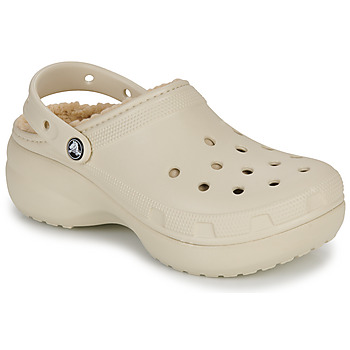 Topánky Žena Nazuvky Crocs Classic Platform Lined Clog W Béžová