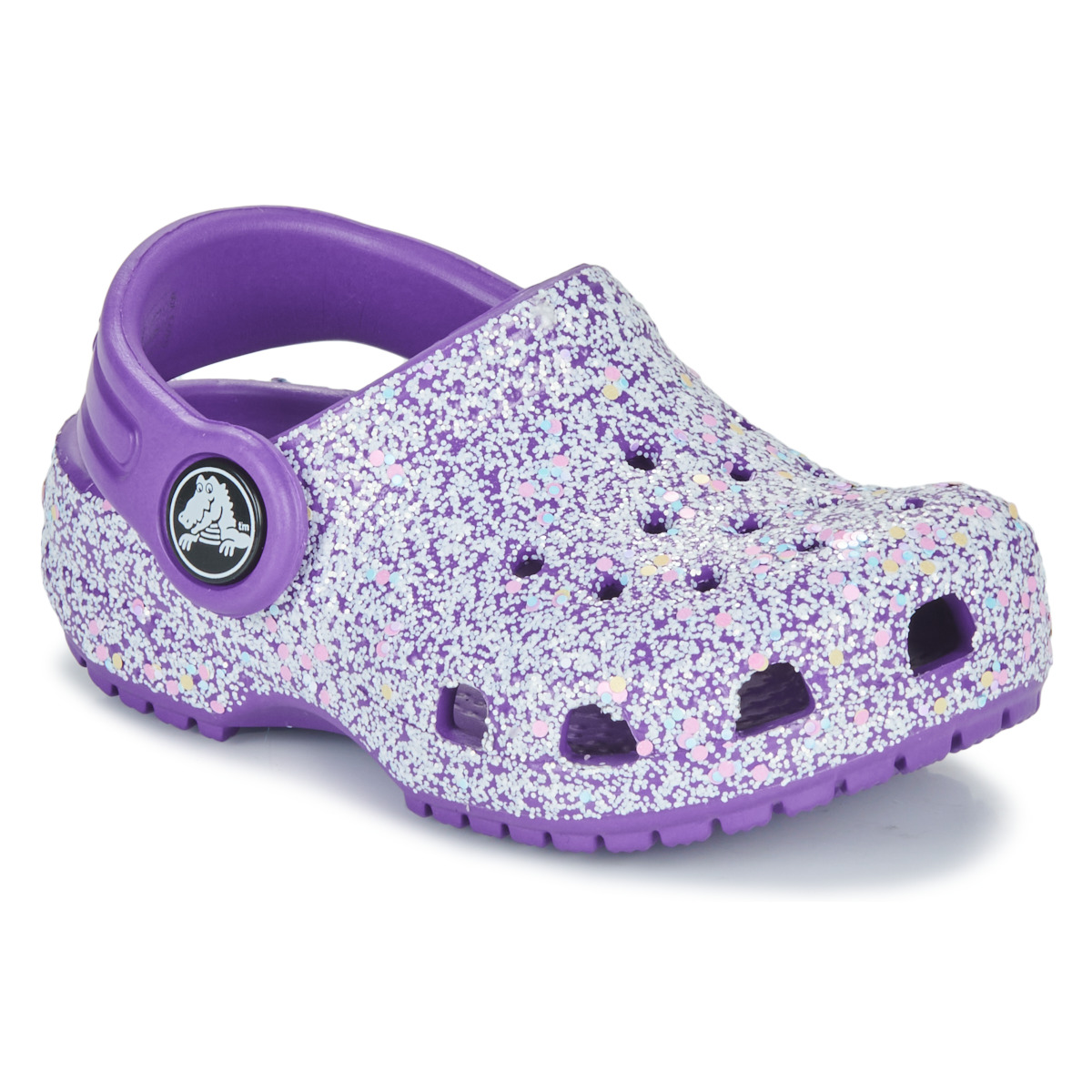 Topánky Dievča Nazuvky Crocs Classic Glitter Clog T Fialová 