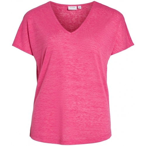 Oblečenie Žena Blúzky Vila Top Amer S/S - Pink Yarrow Ružová