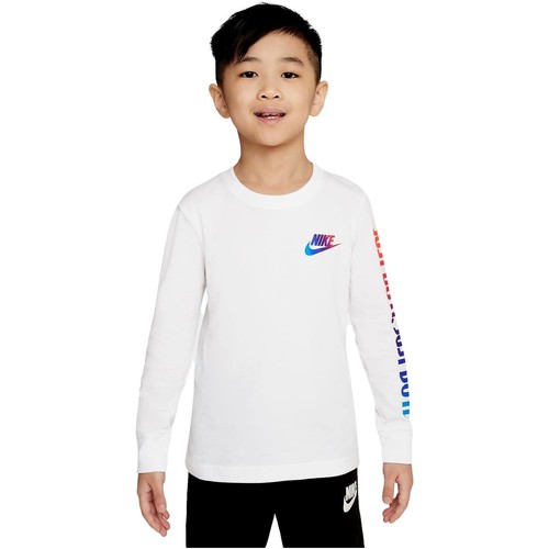 Oblečenie Chlapec Tričká s dlhým rukávom Nike CAMISETA MANGA LARGA NIOS  86I027 Biela