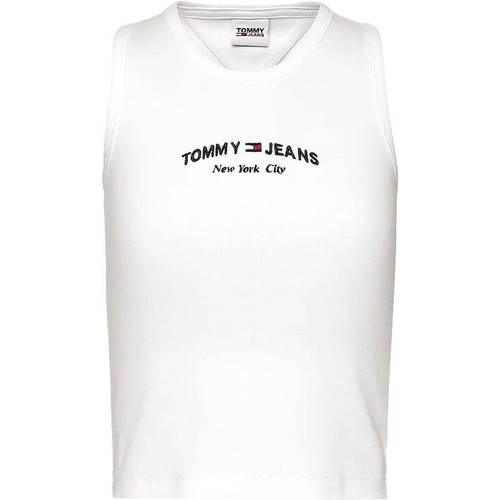 Oblečenie Žena Tričká s krátkym rukávom Tommy Jeans CAMISETA BLANCA MUJER   DW0DW13822 Biela