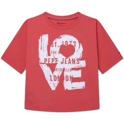 Oblečenie Dievča Tričká s krátkym rukávom Pepe jeans  Červená