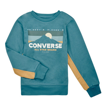 Oblečenie Chlapec Mikiny Converse GEAREDUPBLOCKEDFTMIXCREW Modrá / Kaki