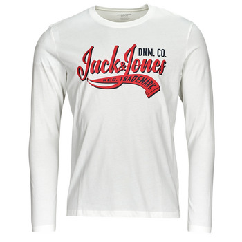 Oblečenie Muž Tričká s dlhým rukávom Jack & Jones JJELOGO TEE LS O-NECK 2 COL AW23 SN Biela