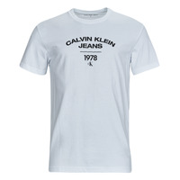 Oblečenie Muž Tričká s krátkym rukávom Calvin Klein Jeans VARSITY CURVE LOGO T-SHIRT Biela