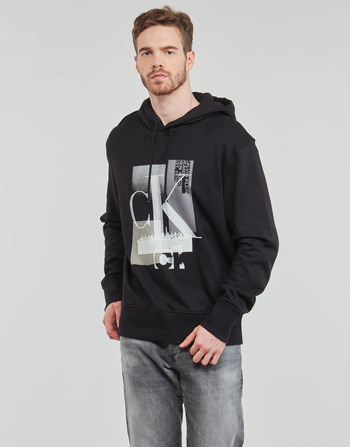 Oblečenie Muž Mikiny Calvin Klein Jeans CONNECTED LAYER LANDSCAPE HOODIE Čierna