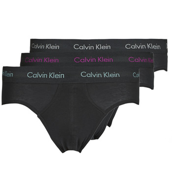 Spodná bielizeň Muž Slipy Calvin Klein Jeans HIP BRIEF X3 Čierna