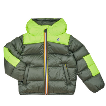 Oblečenie Deti Vyteplené bundy K-Way LE VRAI PETIT CLAUDE WARM Zelená / Žltá