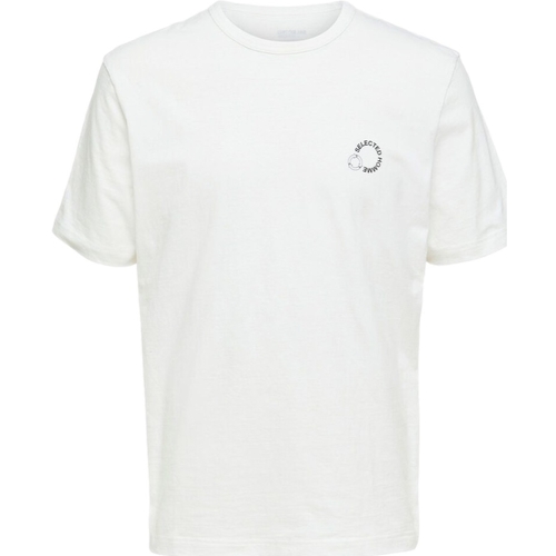 Oblečenie Muž Tričká a polokošele Selected Logo Print T-Shirt - Cloud Dancer Biela