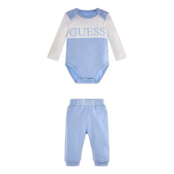 Oblečenie Chlapec Komplety a súpravy Guess MID ORGANIC COTON Biela / Modrá