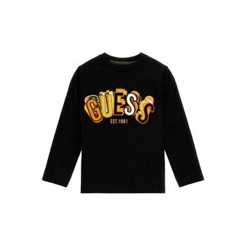 Oblečenie Chlapec Tričká s dlhým rukávom Guess N3BI17 Čierna