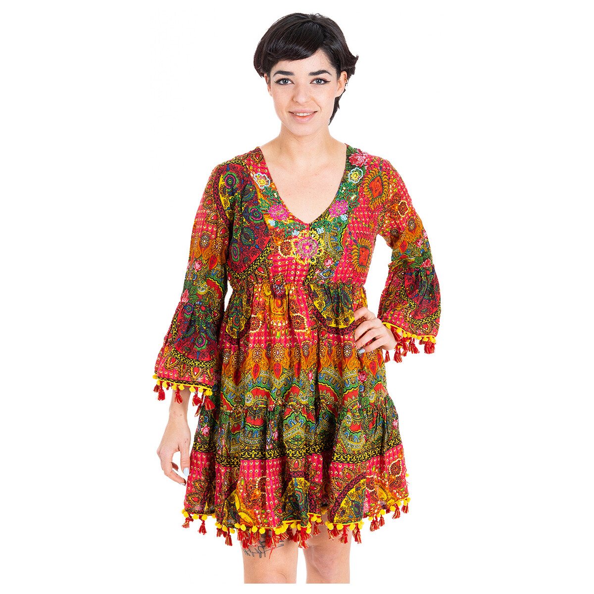 Oblečenie Žena Krátke šaty Isla Bonita By Sigris Krátke Šaty Viacfarebná