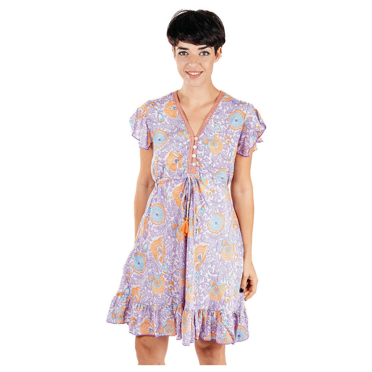 Oblečenie Žena Krátke šaty Isla Bonita By Sigris Krátke Šaty Fialová 