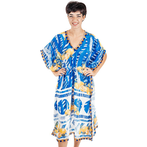 Oblečenie Žena Plážové šatky a parea Isla Bonita By Sigris Poncho Modrá