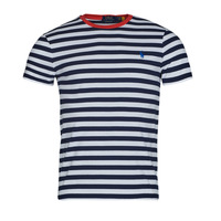 Oblečenie Muž Tričká s krátkym rukávom Polo Ralph Lauren T-SHIRT AJUSTE EN COTON MARINIERE Námornícka modrá / Biela / Červená
