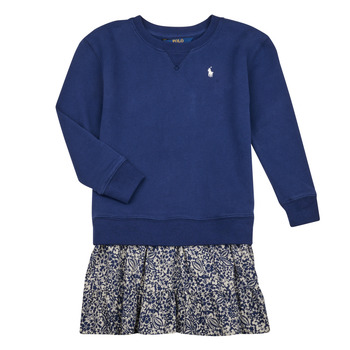 Oblečenie Dievča Krátke šaty Polo Ralph Lauren LS CN DRESS-DRESSES-DAY DRESS Námornícka modrá