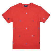Oblečenie Deti Tričká s krátkym rukávom Polo Ralph Lauren SS CN-KNIT SHIRTS-T-SHIRT Červená