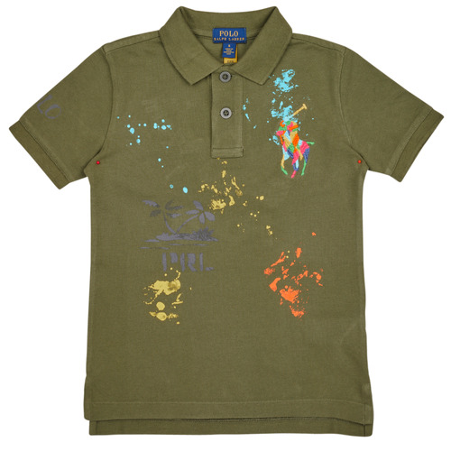 Oblečenie Deti Polokošele s krátkym rukávom Polo Ralph Lauren SSKCM2-KNIT SHIRTS-POLO SHIRT Kaki