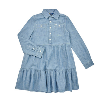Oblečenie Dievča Krátke šaty Polo Ralph Lauren SHIRTDRESS-DRESSES-DAY DRESS Modrá / Denim