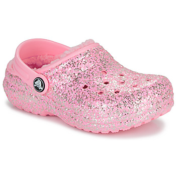 Topánky Dievča Nazuvky Crocs Classic Lined Glitter Clog K Ružová