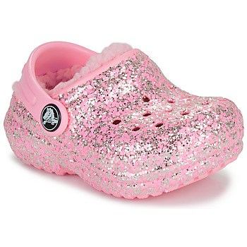 Topánky Dievča Nazuvky Crocs Classic Lined Glitter Clog T Ružová