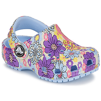 Topánky Dievča Nazuvky Crocs Classic Retro Floral Clog T Modrá / Viacfarebná