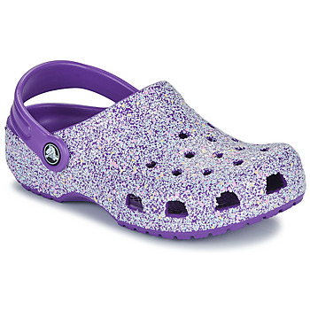 Topánky Dievča Nazuvky Crocs Classic Glitter Clog K Fialová 