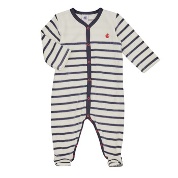 Oblečenie Deti Pyžamá a nočné košele Petit Bateau LOUDRE Biela / Námornícka modrá