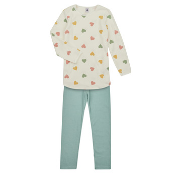 Oblečenie Dievča Pyžamá a nočné košele Petit Bateau LULU Biela / Zelená