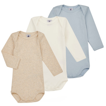 Oblečenie Chlapec Pyžamá a nočné košele Petit Bateau BODY US ML PASTEL PACK X3 Modrá / Biela / Béžová