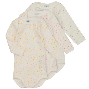 Oblečenie Deti Pyžamá a nočné košele Petit Bateau BODY US ML CUR DE BEURRE PACK X3 Biela