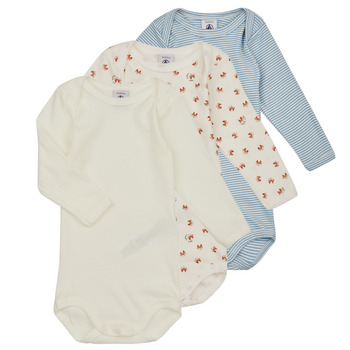 Oblečenie Deti Pyžamá a nočné košele Petit Bateau BODY US ML RENARD PACK X3 Biela / Modrá
