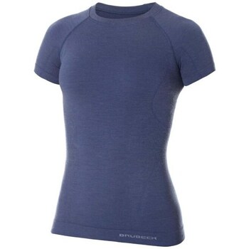 Oblečenie Žena Tričká s krátkym rukávom Brubeck Active Wool Womens Modrá