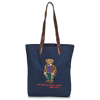 Tašky Veľké nákupné tašky  Polo Ralph Lauren TOTE-TOTE-MEDIUM Námornícka modrá / Námornícka modrá / Hnedá