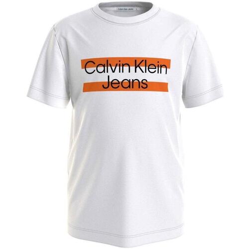 Oblečenie Chlapec Tričká s krátkym rukávom Calvin Klein Jeans  Biela